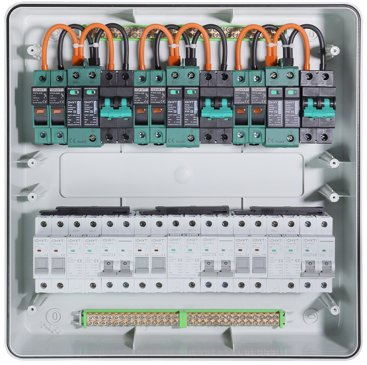 Et essentialium partes solaris pbiner boxes in PV systems